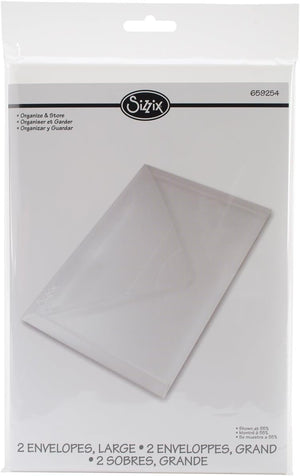 Sizzix, Multi Color, Plastic Envelopes , 2 Pack, One Size, 6.25-Inch by 9-Inch