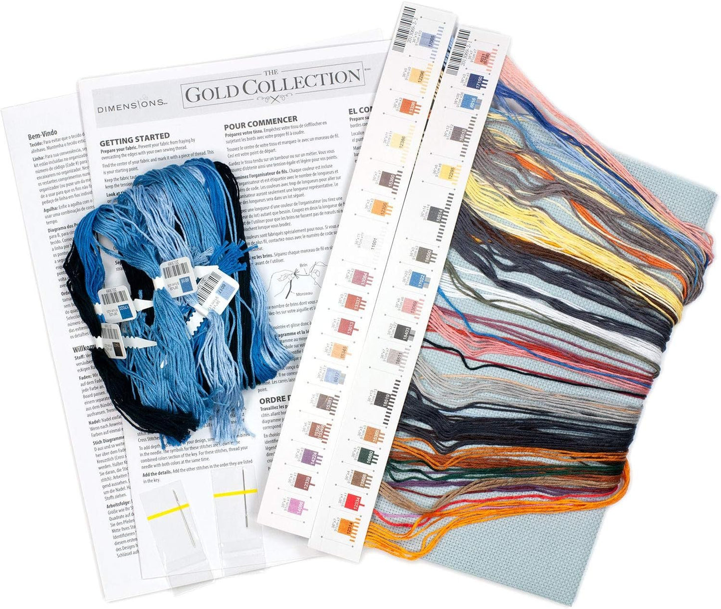 Dimensions Gold Collection Winter Cabin Christmas Cross Stitch Kit Grey 16 Count Aida, 15" x 10"