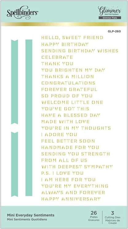 Spellbinders HOT FOIL Plate/DIE SENTIMENTS, Metal