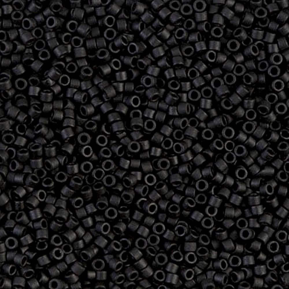 Delica Seed Beads Bundle: Size 11/0, Matte Gray Black Collection - DB301, DB307, DB310-3 Tubes of 2" ea