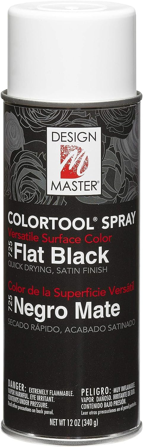 design master Colortool Floral Spray Paint 12oz Flat Black Y