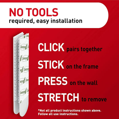 Command Narrow Picture Hanging Strips, White, 4-Pairs, Holds up to 12 lbs.