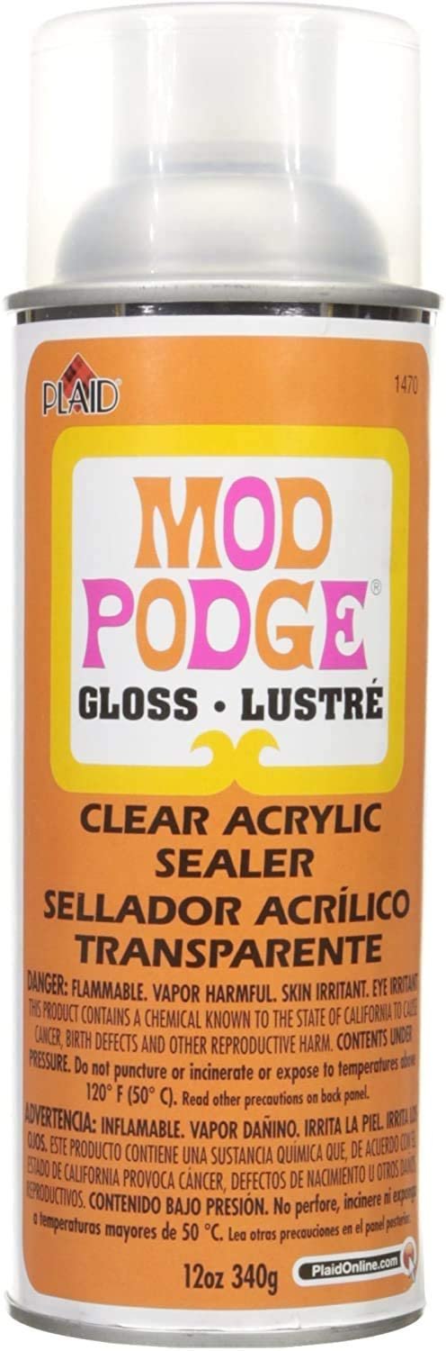 Mod Podge Spray Acrylic Sealer That is Specifically Formulated to Seal Craft Projects, Dries Crystal Clear is Non-Yellowing No-Run and Quick Drying, 12 Ounce, Gloss,1 Pack