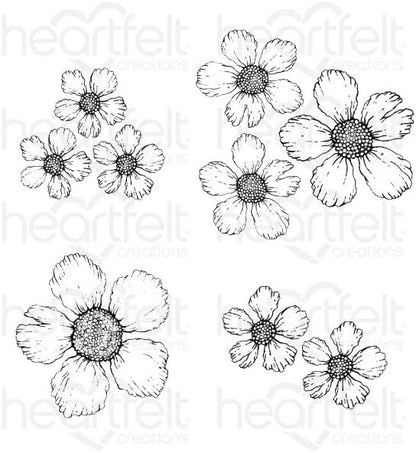 Heartfelt Creations HCPC-3906 Cling RUBBR STMP Set, Wild Rose -Small Rose