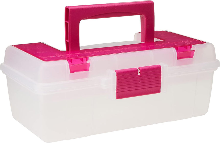 Creative Options 114-082 Molded Storage Craft Box with Lift-Out Tray, 13-inch , Pink