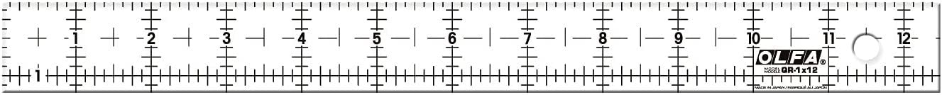 OLFA 1071831 QR-1x12 1-Inch x 12-Inch Frosted Advantage Acrylic Ruler