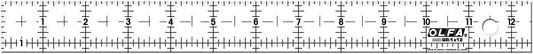 OLFA 1071831 QR-1x12 1-Inch x 12-Inch Frosted Advantage Acrylic Ruler