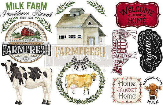Home & Farm Rub on Transfer 3 Sheets 6" x 12"