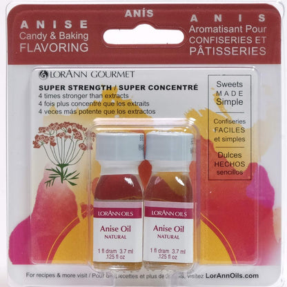 LorAnn Anise Oil SS, Natural Flavor, 1 dram bottle (.0125 fl oz 3.7ml ) - Twin pack blistered