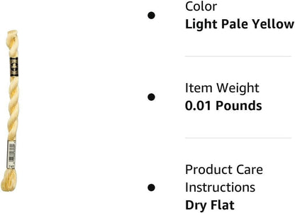 DMC 115 5-745 Pearl Cotton Thread, Light Pale Yellow, Size 5