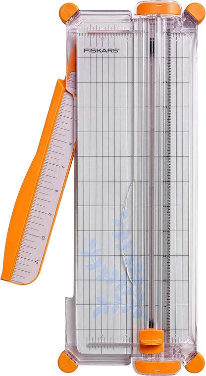 Fiskars SureCut Portable Paper Trimmer, 12 Inch Cut , Orange - 154450-1009