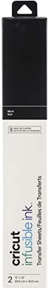 Cricut Infusible Ink Sheets - Sublimation Transfer Paper, (2) 12" x 12" Transfer Sheets & (2) Butcher Paper, Create Designs with Cricut Blanks, Compatible with Cricut Maker & Explore, Black