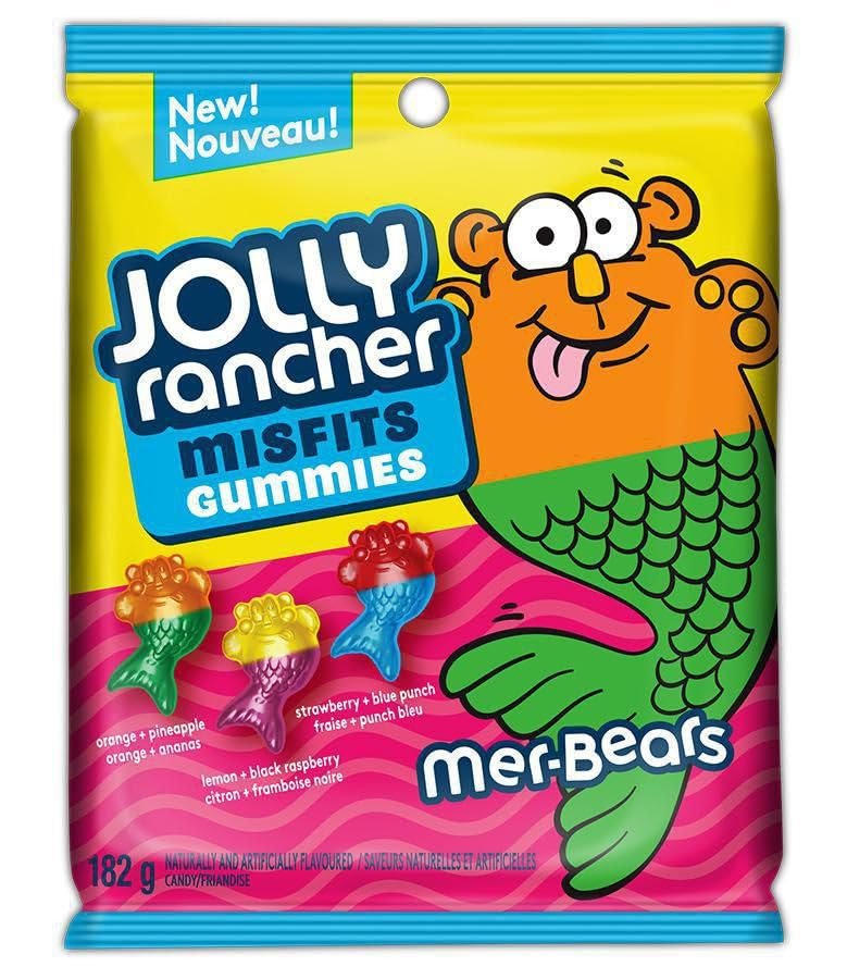 Jolly Rancher Misfits Mer-Bears Gummies Candy, 182g/6.4 oz, Imported from Canada}