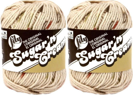 Lily Sugar 'n Cream 100% Cotton Limited Edition Yarn ~ 2-Pack (Sonoma Print #2018)