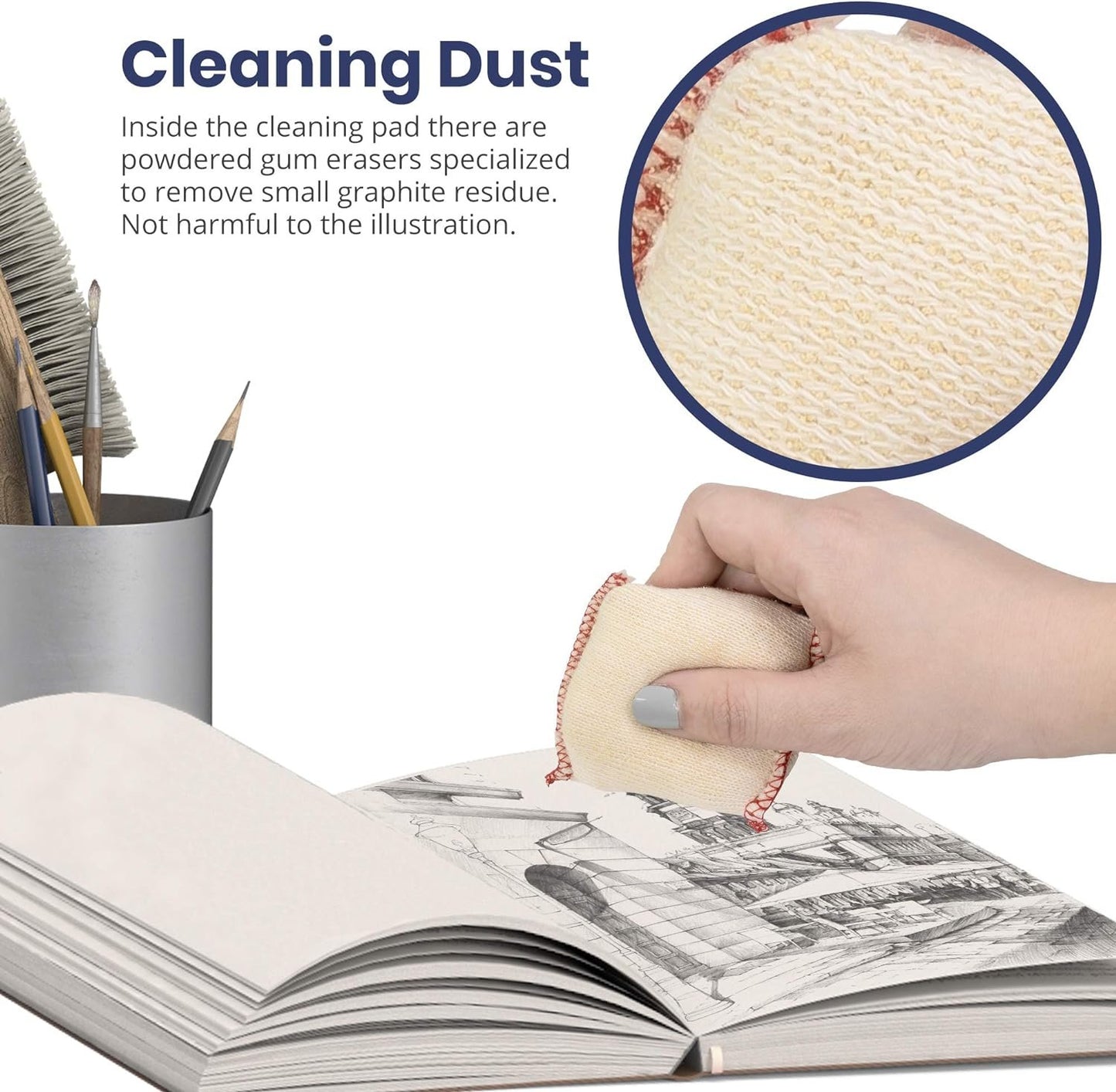 Pacific Arc Dry Cleaning Pads Parent for Drafting, Art, Architecture, and Graphite