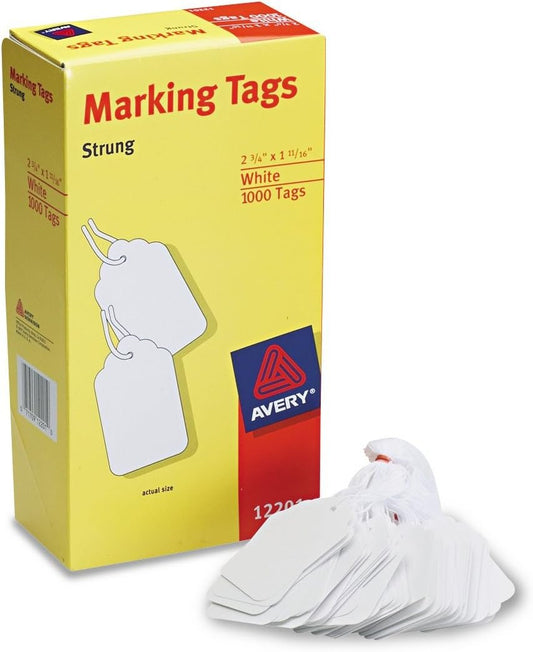 AVERY Marking Tags with Cotton String for Medium Weight Stock