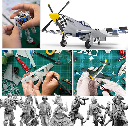 Pixiss Model Paint Storage Case - Acrylic Paint Organizer Holder Tray Works with Round Top Hobby Paint Brands - Pixiss Model Accessory Kit for Gundam Model Assemble Building - Miniature Paint Organizer Case