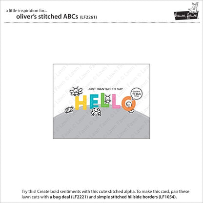 Lawn Cuts Custom Craft Die-Oliver's Stitched ABC's -LF2261