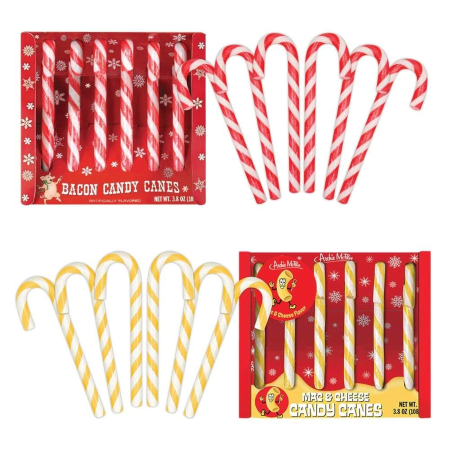 Archie McPhee Candy Canes Pickle and Hot Dog Flavors - Pickle Flavored Candy Canes and Hot Dog Flavored Candy Canes - Weird Candy Cane Bundle