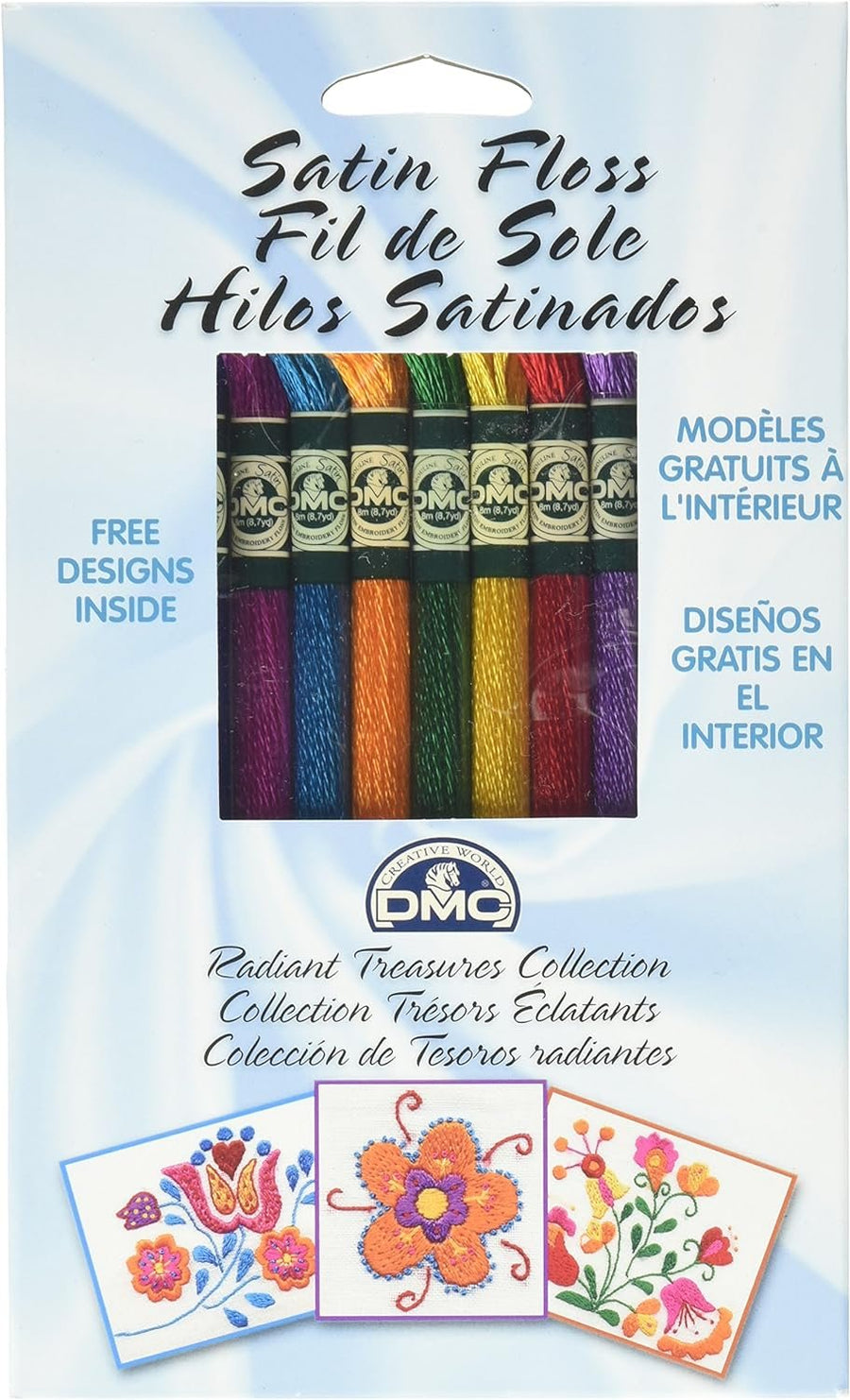 DMC Satin Floss Collection Pack 8.7yd 8/Pkg, Radiant Treasures