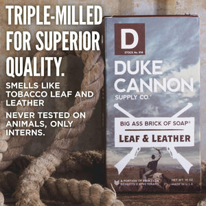 Duke Cannon Supply Co. Big Brick of Soap Bar for Men Great American Frontier (Leaf+Leather, Fresh Cut Pine, Campfire) Variety-Pack- All Skins, Extra Large Masculine Scents, 10 oz (Variety 3 Pack)