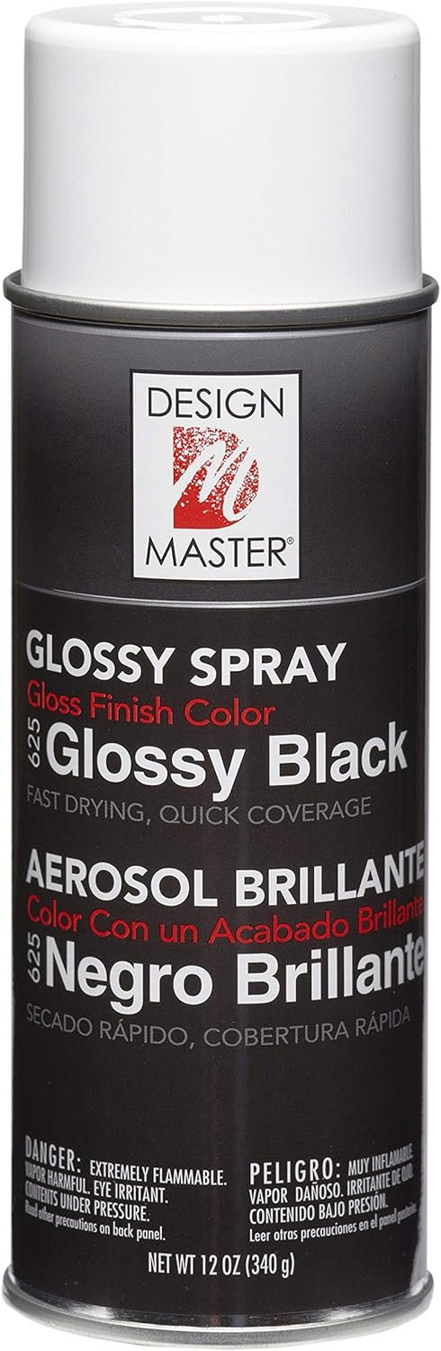 Design Master Spray Paint, 12 Ounce (Pack of 1), Glossy Black