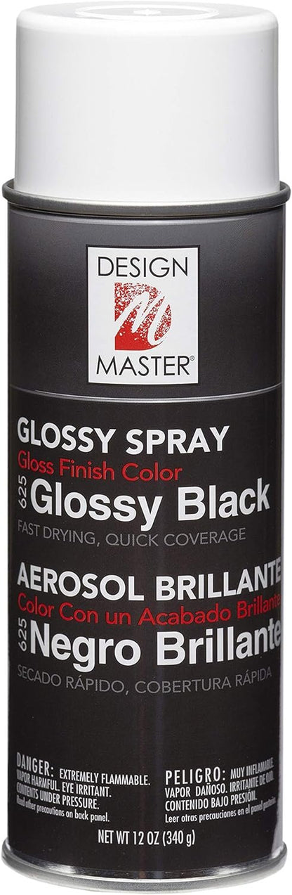 Design Master Spray Paint, 12 Ounce (Pack of 1), Glossy Black