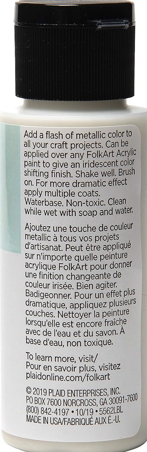 FolkArt Acrylic Craft Paint Flash Iridescent Metallic Top Coat