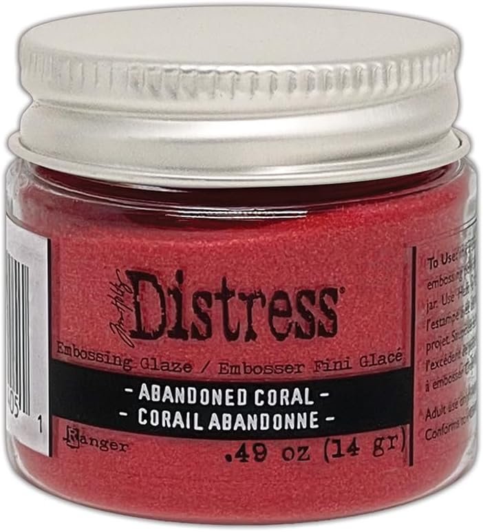 Bundle - 12 Distress Embossing Glaze - Tim Holtz -Coral Sapphire Lagoon Lawn Peacock Lemonade Mahogany Sage Olive Pumice Preserves Marmalade - Ranger Ink 2023 Release