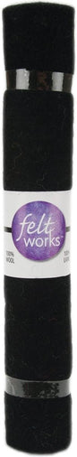 Dimensions Needle Felting Flat Felt Black Roll Wool, 12'' x 12'', Black