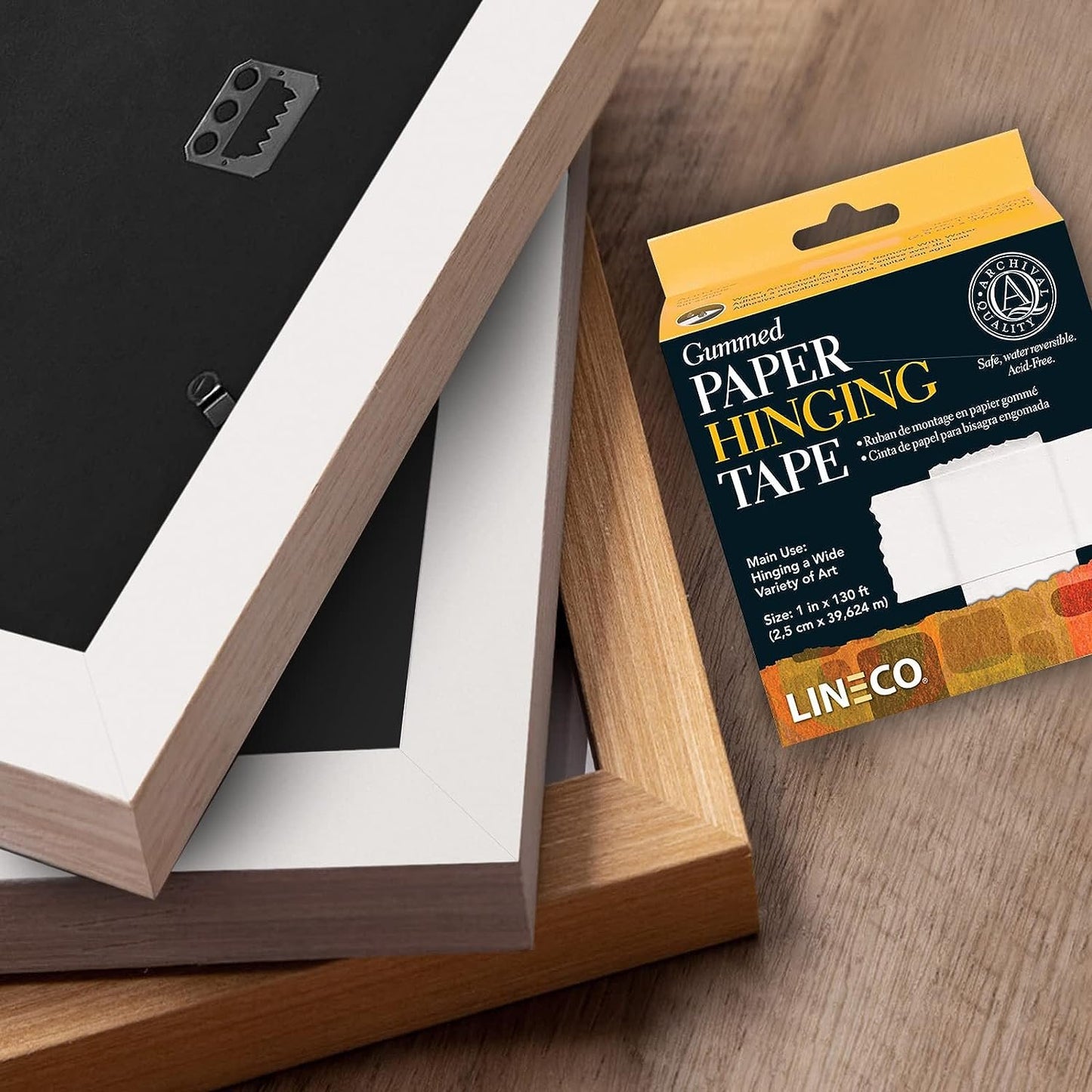 Lineco, Gummed Paper Hinging Tape, 1''x130 Feet. Water-Activated Acid-Free, Neutral PH