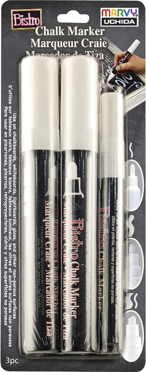 UCHIDA 48023-3A Bistro Chalk Marker, 3 Tip Sizes