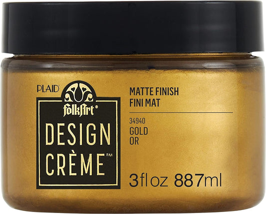 FolkArt 34940 Design Crème Paint, Gold, 3 oz, 3 Fl Oz (Pack of 1)