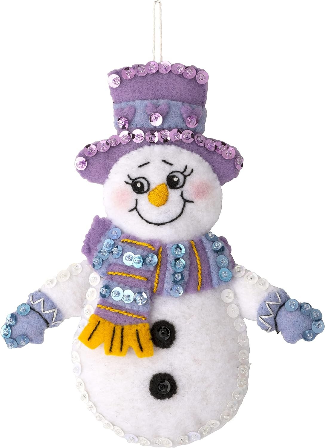 Bucilla Felt Applique 6 Piece Ornament Making Kit, Snow Much Fun, Perfect for DIY Arts and Crafts, 89492E