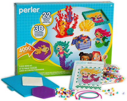 Perler Beads 3D Ocean and Mermaid Fuse Bead Kit, 4006pcs, 22 Projects