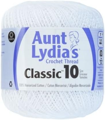 Aunt Lydia's Crochet Thread - Size 10 - White (2-Pack)