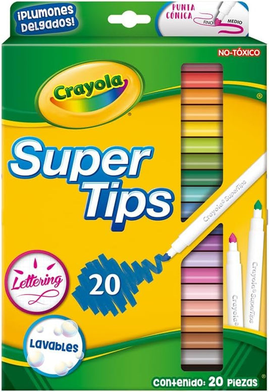 Crayola Super Tips Markers, Coloring Book Markers, 20 count