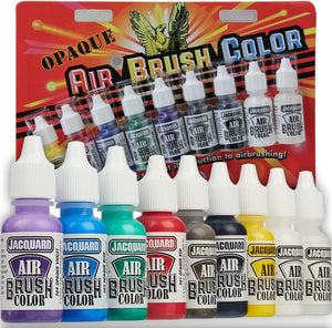 Jacquard Airbrush Paint Exciter Pack with Airbrush Cleaning Kit and Brush Cleaner Solution - Airbrush Clean Pot Glass Cleaning Jar with Holder, Air Brush Cleaner and Thinner & Accessories Kit