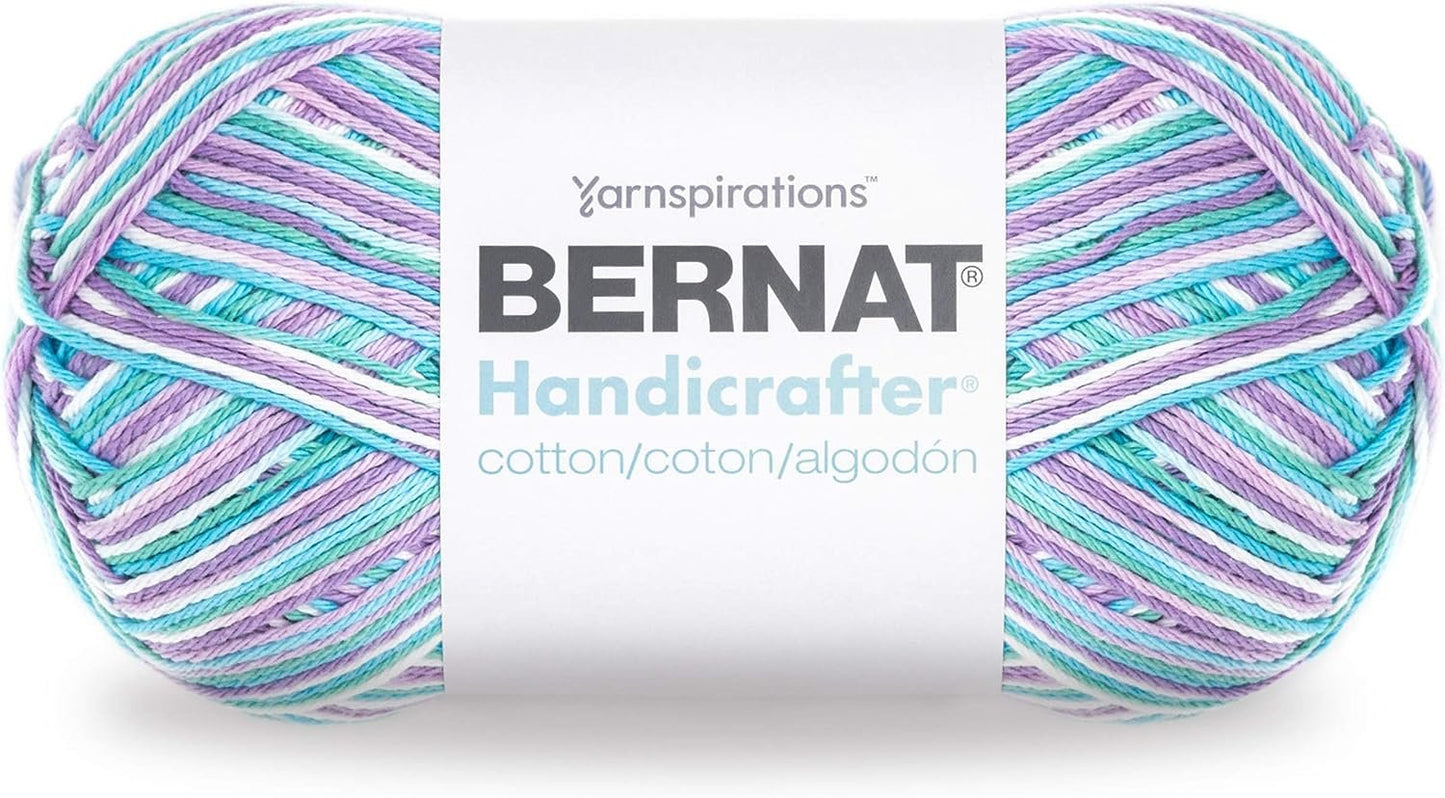 Bernat Handicrafter Cotton Yarn, Gauge 4 Medium Worsted, Beach Ball