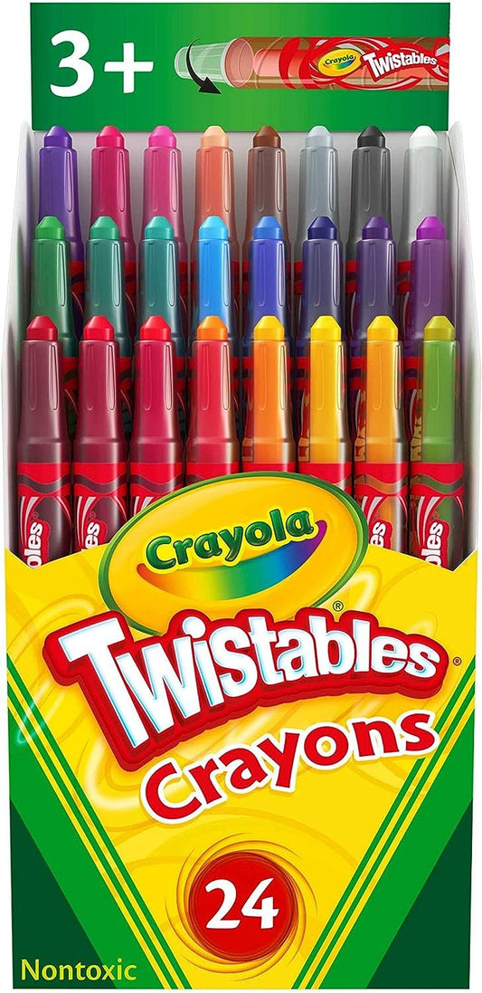 Crayola Twistables Crayons Coloring Set, Kids Indoor Activities at Home, 24 Count, Assorted