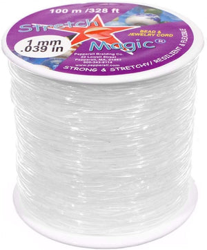 1 MM Stretch Magic Cord - Clear Color - 100 Meter Length - Elastic Bracelet String Cord for Jewelry Making
