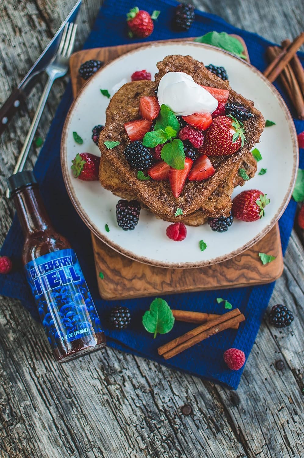 Hellfire Blueberry Hell Hot Sauce with Carolina Reaper Peppers, Gourmet, Award-Winning Fruit-Based Hot Sauce, 5 oz.