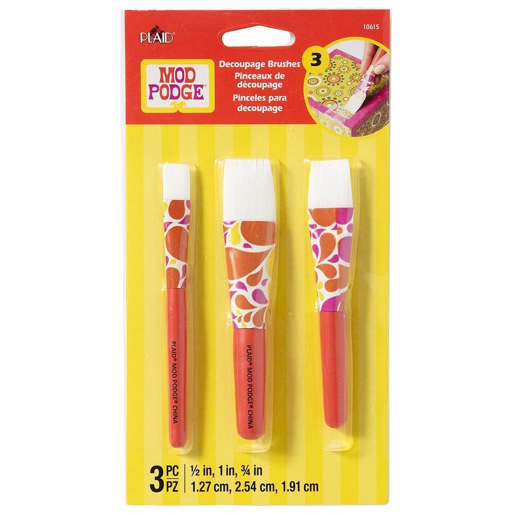 Mod Podge Short Handle Brush Set; 3pc