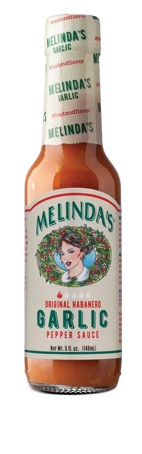 Melinda’s Garlic Habanero Hot Sauce - Gourmet Garlic Hot Sauce - Spicy Garlic Sauce Made with Habanero Peppers, Garlic, Carrots, & Onion - Keto, Kosher, Vegan, Gluten Free Hot Sauce - 5oz, 1 Pack