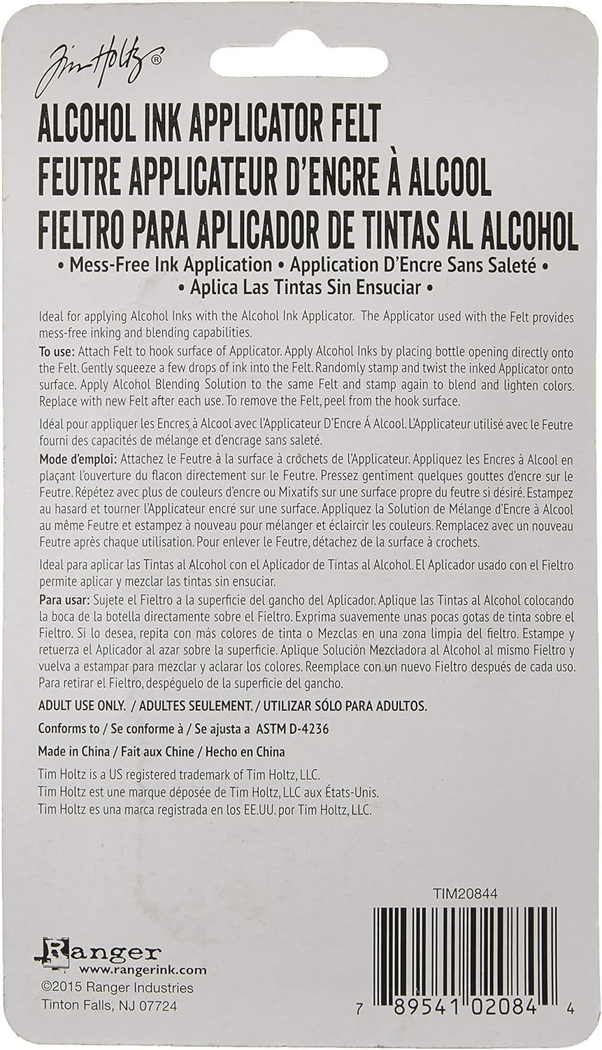 Ranger TIM20844 Adirondack Alcohol Ink Replacement Felt Pack,White