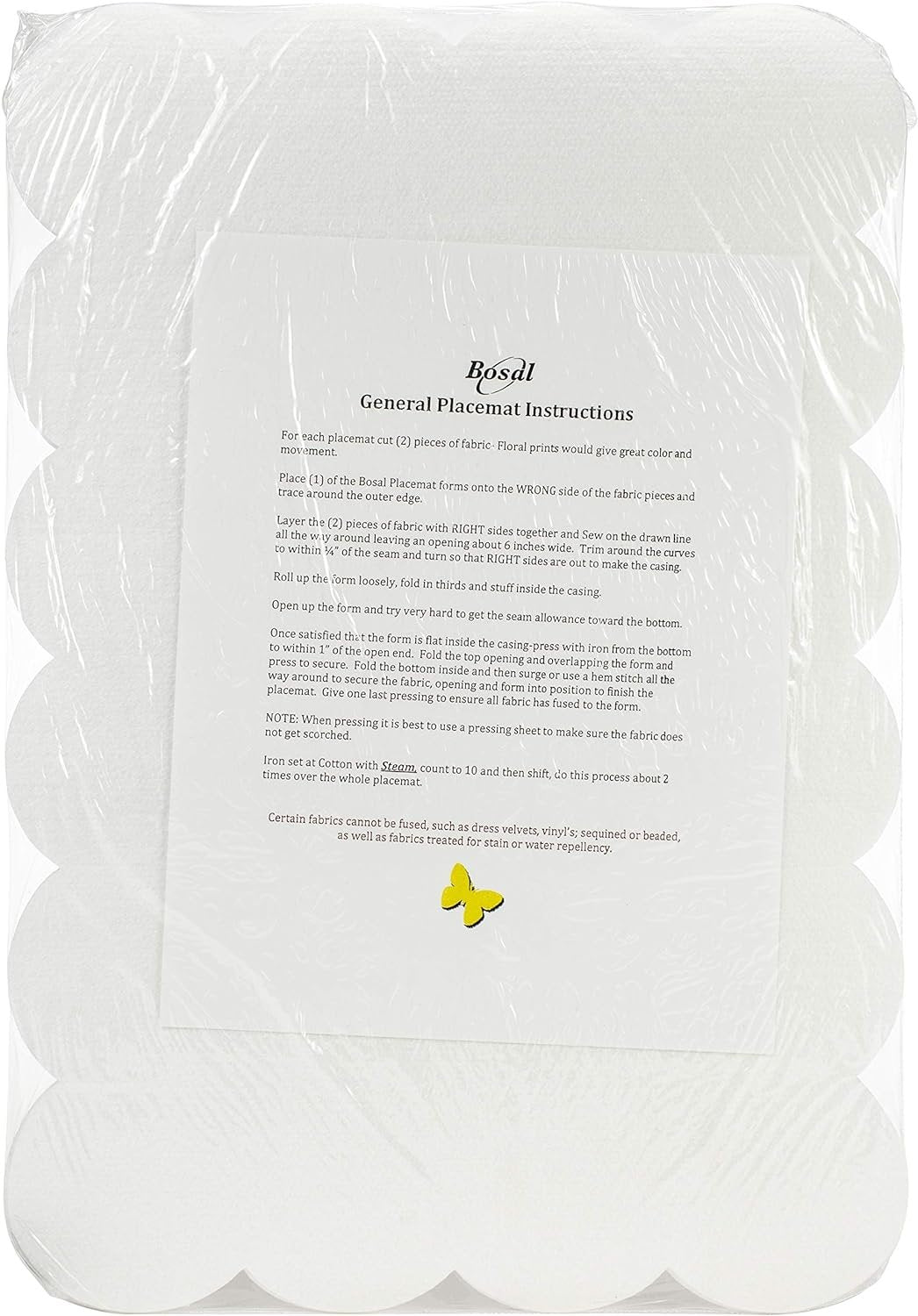 Bosal Craf-Tex Double-Sided Fusible Placemat Craft Pack-12.5inX18.25in, White, by The Yard