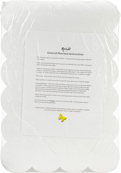 Bosal Craf-Tex Double-Sided Fusible Placemat Craft Pack-12.5inX18.25in, White, by The Yard