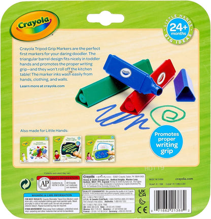 Crayola My First, Tripod Washable Markers for Toddlers, 8ct
