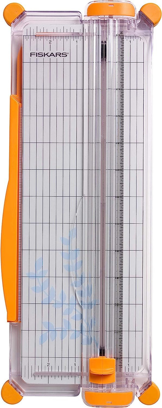 Fiskars SureCut Portable Paper Trimmer, 12 Inch Cut , Orange - 154450-1009