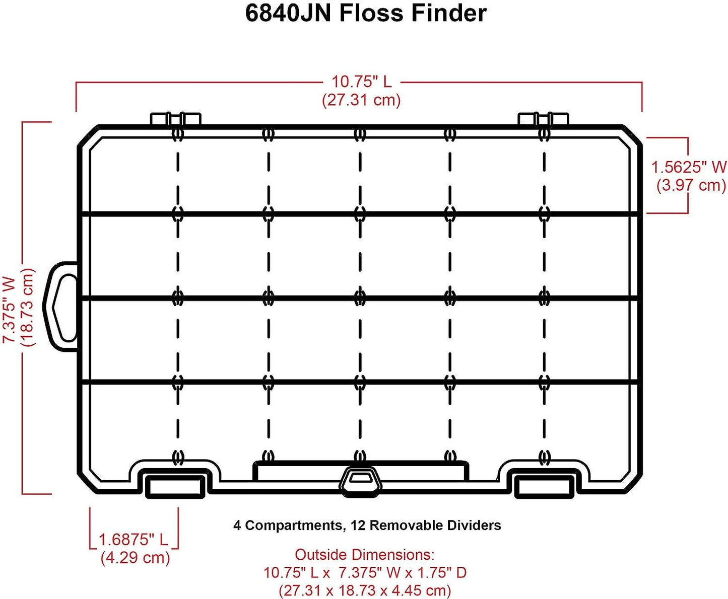ArtBin 6840JN Floss Finder Box, Sewing & Embroidery Organizer, [1] Plastic Storage Case, Clear